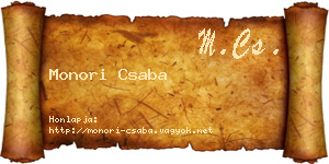 Monori Csaba névjegykártya