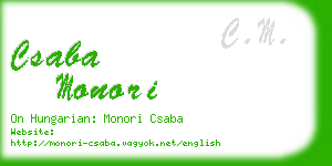 csaba monori business card